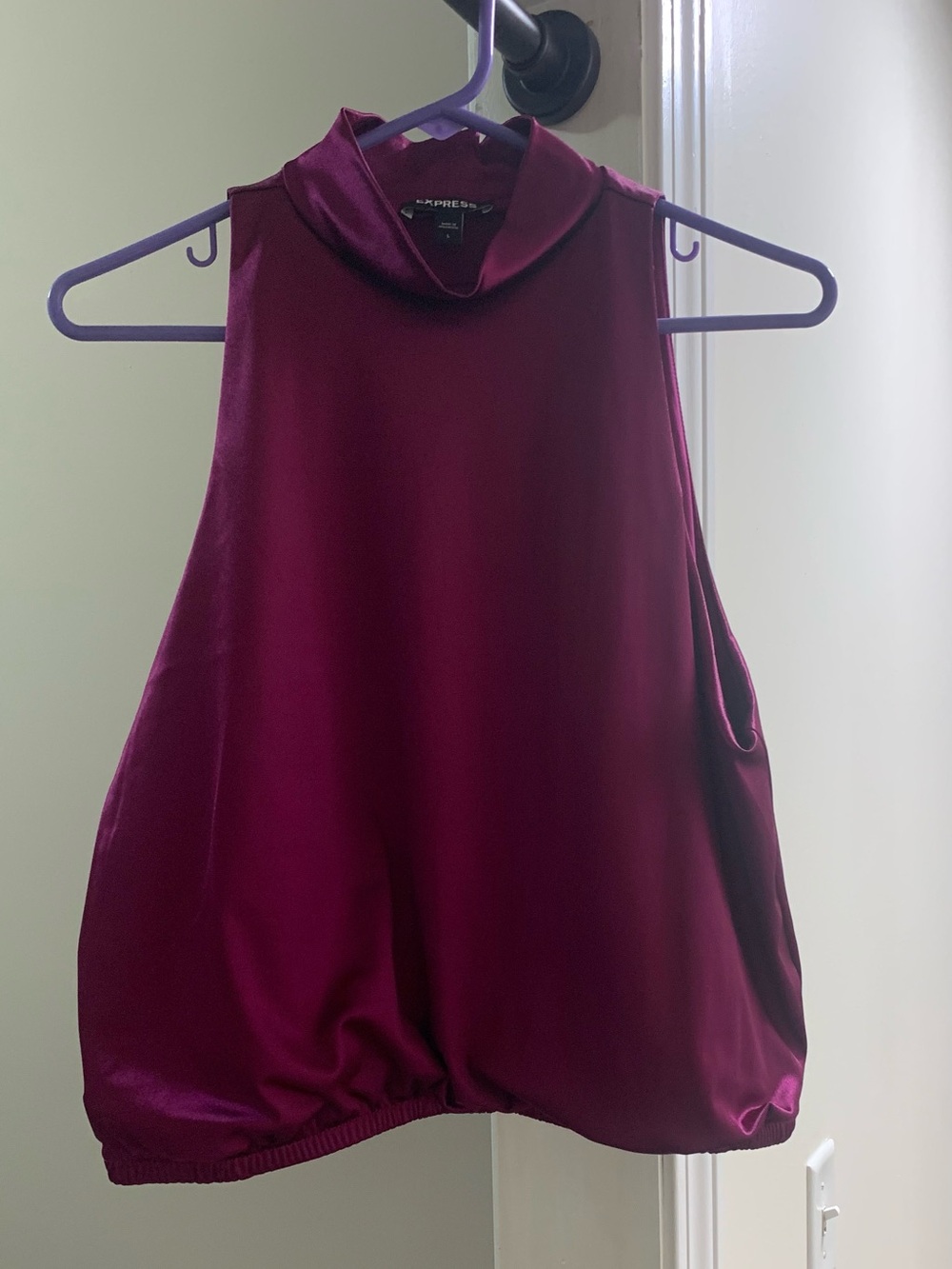 Express Sleeveless Mock Neck Camisole - Berry Plum